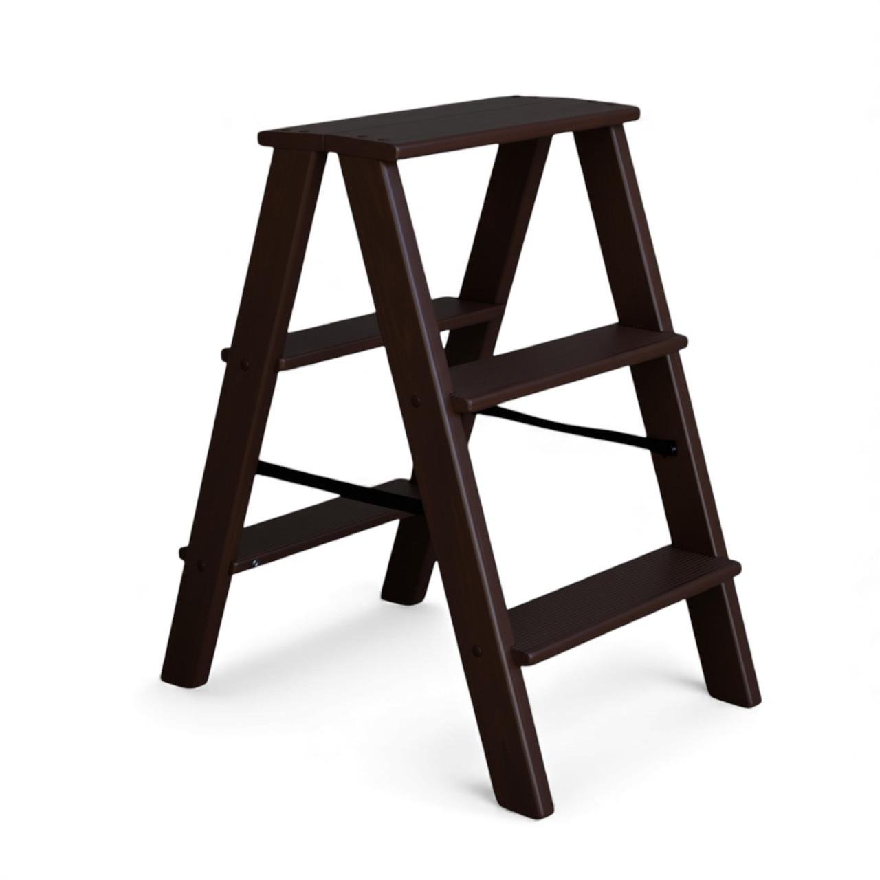 Табурет-лестница деревянный Студія Дерева Вільха Вестерн бытовой двухсторонний 3 ступеньки Шоколад (31002879) - фото 3 Табурет-лестница деревянный Студія Дерева Вільха Вестерн бытовой двухсторонний 3 ступеньки Шоколад (31002879) - фото 3
