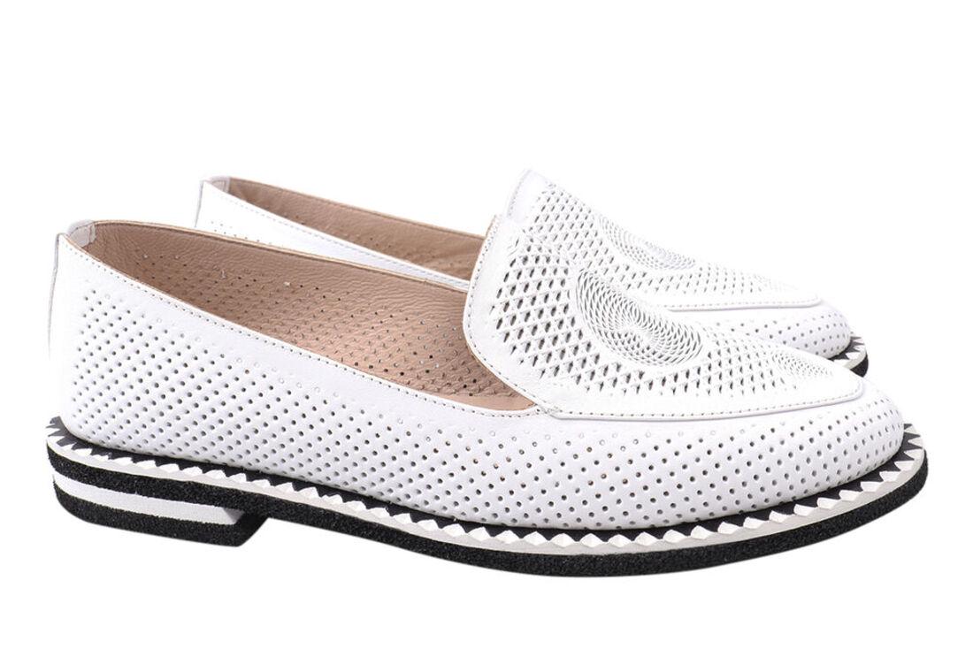 Туфли женские Phany из кожи на низком ходу р. 38 Белый (215-21LTCP)