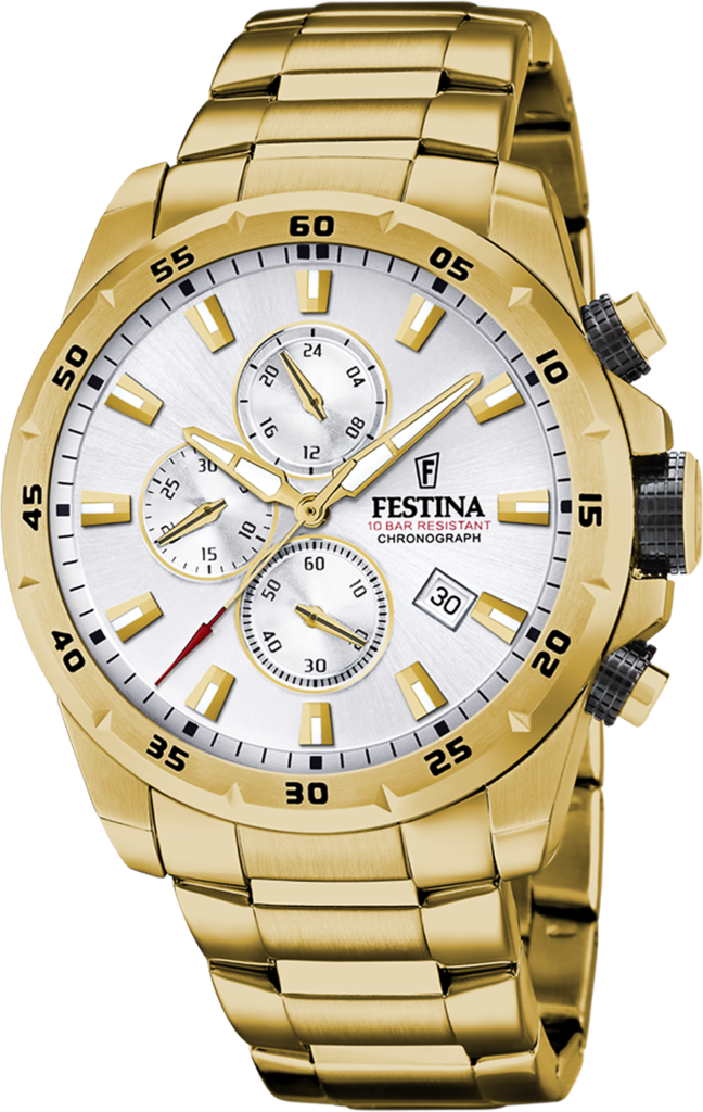 Наручные часы мужские Festina F20541/1 Chrono Sport со стальным корпусом WR 100 м и белым циферблатом