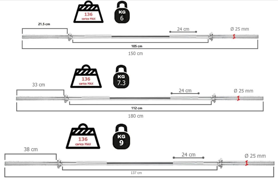 Гриф для штанги Toorx 150 см 25 мм з гвинтовими замками (BCV-150) - фото 2 Гриф для штанги Toorx 150 см 25 мм з гвинтовими замками (BCV-150) - фото 2