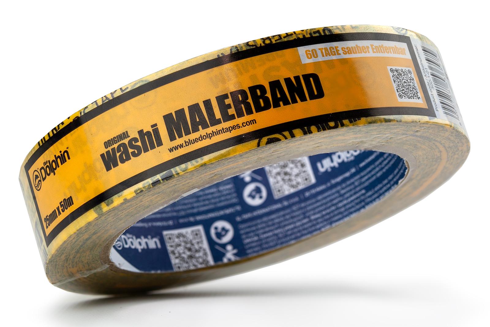 Лента-скотч малярная Blue Dolphin Washi XF7 рисовая бумага 25 мм 50 м 5 шт. (300-1-01_5) - фото 4 Лента-скотч малярная Blue Dolphin Washi XF7 рисовая бумага 25 мм 50 м 5 шт. (300-1-01_5) - фото 4