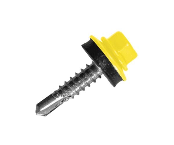 Саморіз покрівельний по металу з шайбою EPDM MAXPRO 5,5х25 мм 250 шт. RAL-1018 (SDSM-55251018) - фото 1 Саморіз покрівельний по металу з шайбою EPDM MAXPRO 5,5х25 мм 250 шт. RAL-1018 (SDSM-55251018) - фото 1