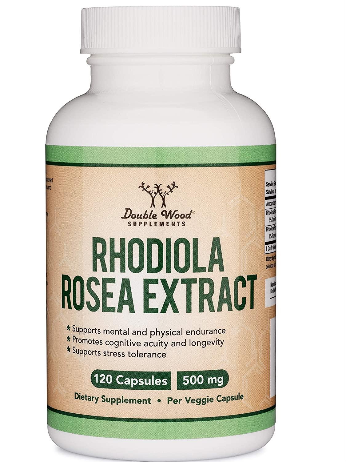 Родіола рожева Double Wood Rhodiola Rosea Extract 500 мг 120 капсул (00000037537)