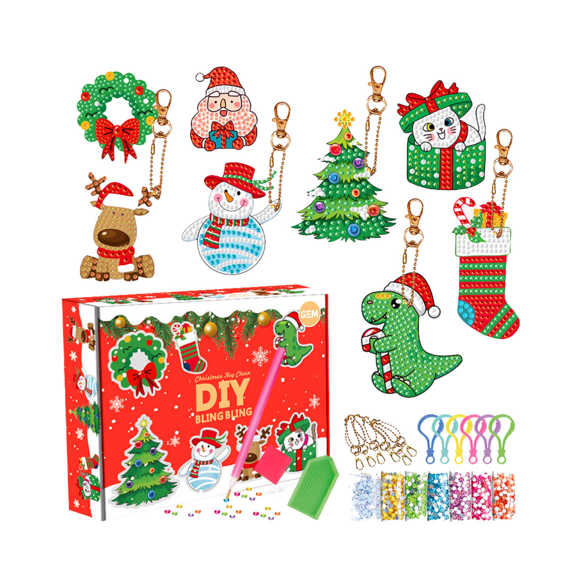 Алмазная мозаика детская Новогодняя для брелоков наклейки/стикеры (ALMZIG-0478)