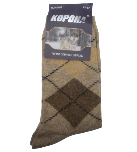 Термоноски из собачьей шерсти Корона 1405 р. 41-47 Бежевый (1544911933) - фото 1