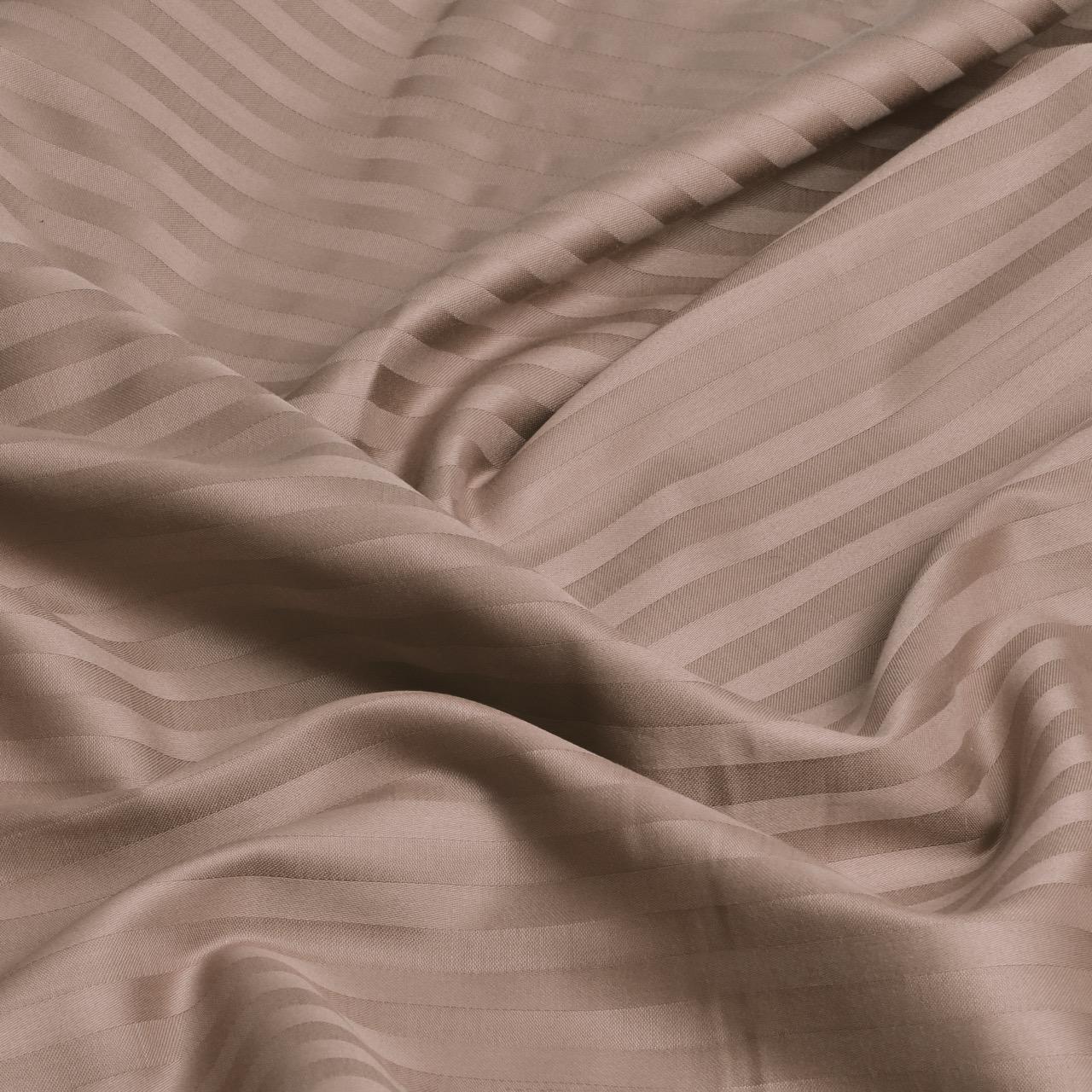 Комплект постельного белья евро сатин в полоску Беж (26025) - фото 2 Комплект постельного белья евро сатин в полоску Беж (26025) - фото 2