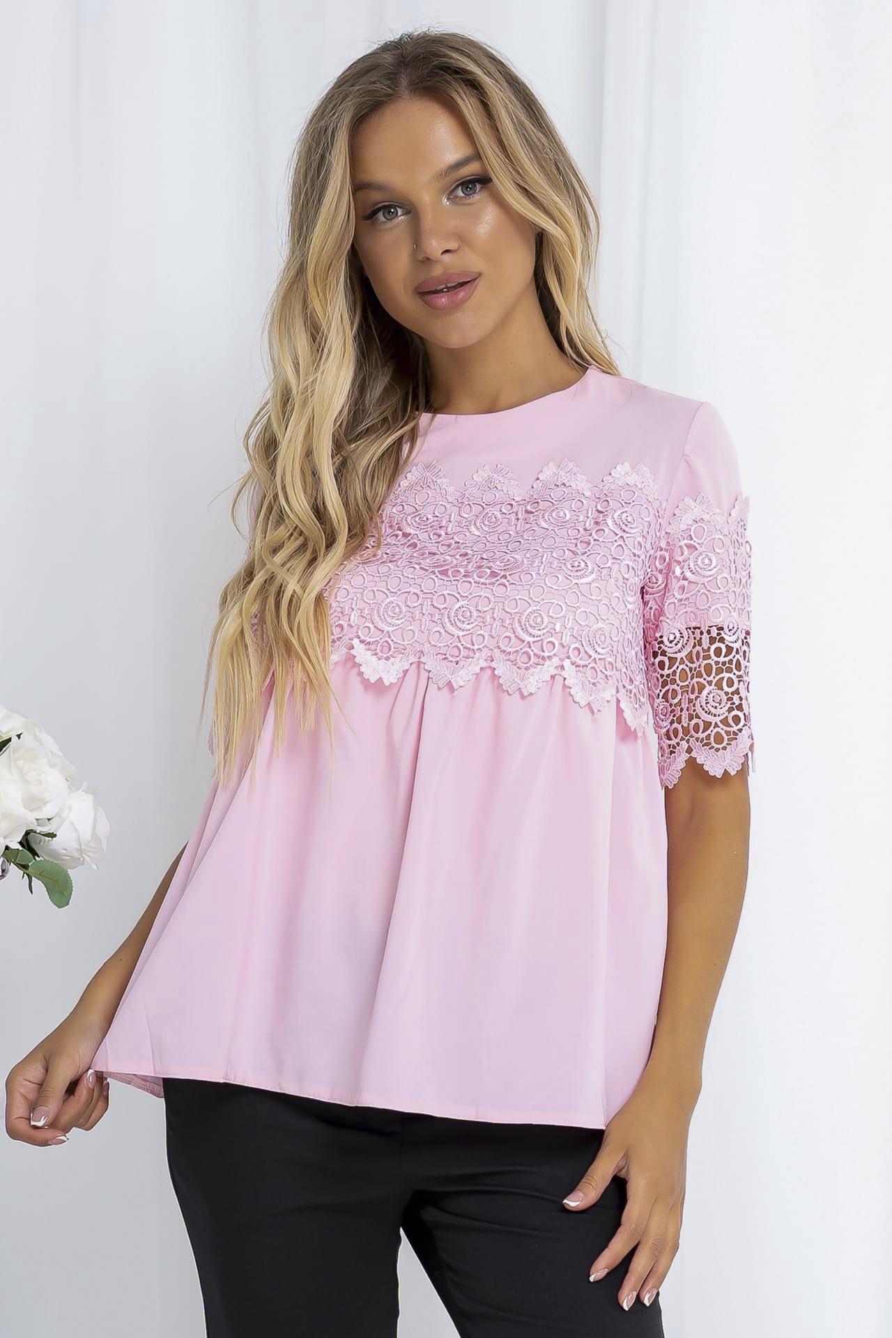 Блуза жіноча р. 42-44 Рожевий (157077) - фото 2 Блуза жіноча р. 42-44 Рожевий (157077) - фото 2