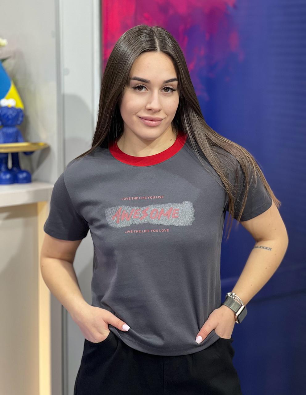 Футболка женская с принтом OS Черный (#1111-05) - фото 3 Футболка женская с принтом OS Черный (#1111-05) - фото 3