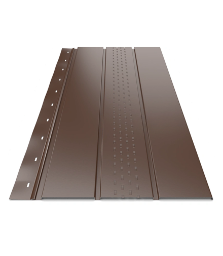 Софит для крыши перфорированный металлический RAL8019 (47689575) - фото 1 Софит для крыши перфорированный металлический RAL8019 (47689575) - фото 1