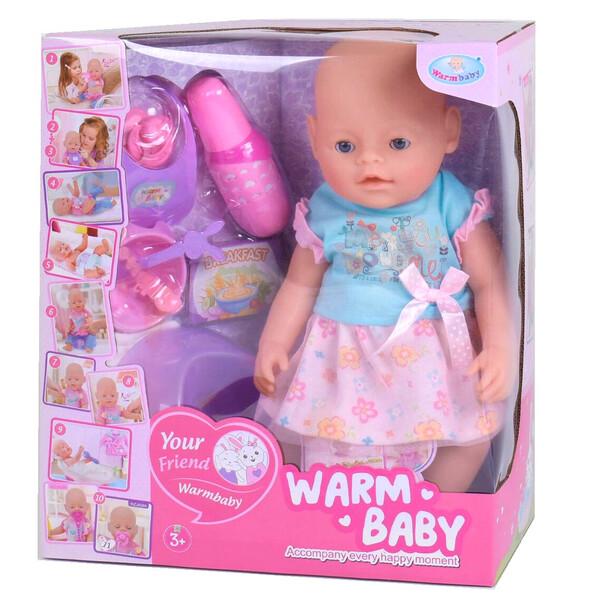 Функциональный пупс Warm Baby с горшком бутылочкой аксессуарами (52146)
