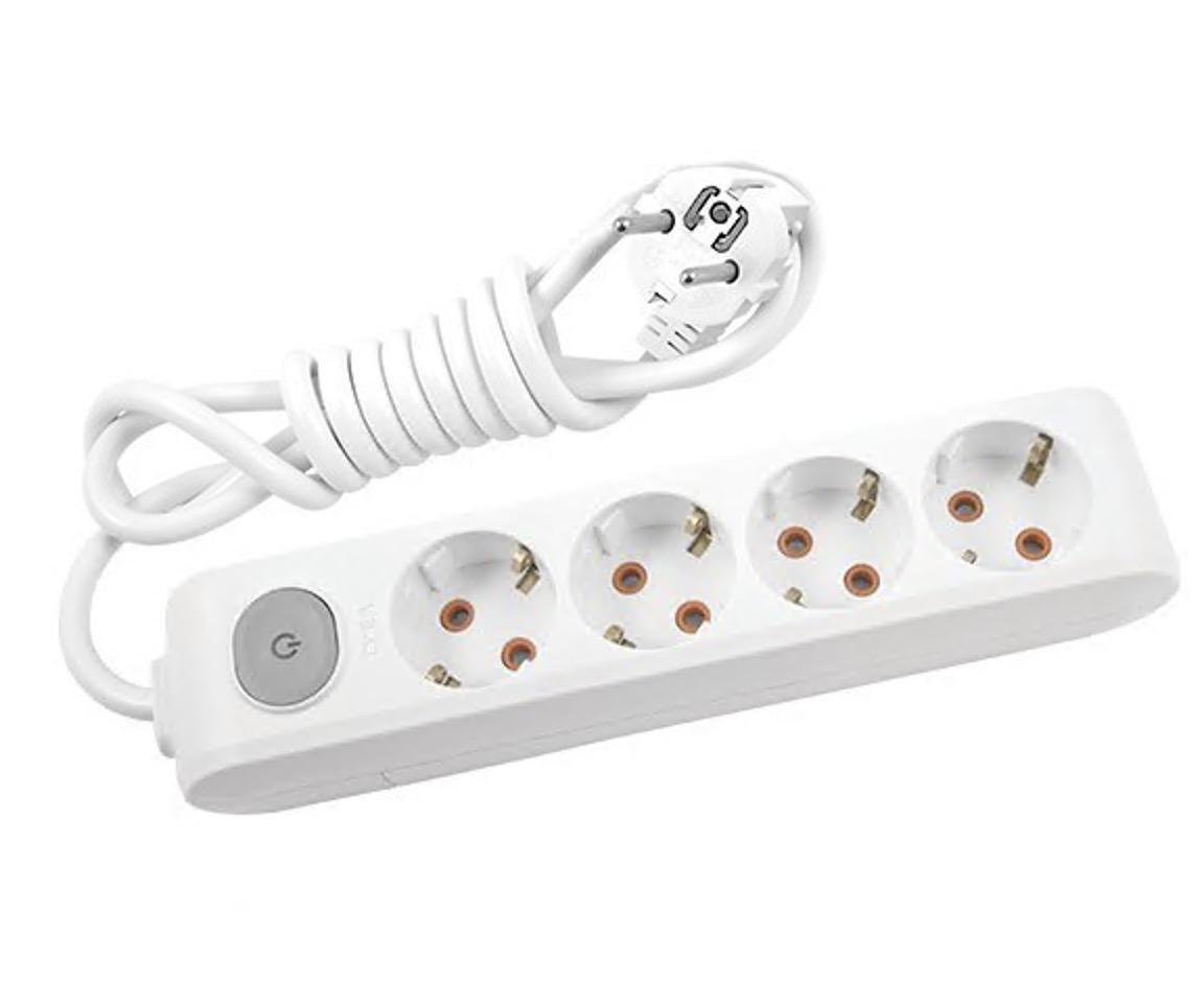 Подовжувач чотиримісний Viko Multi-Let з заземленням та кнопкою 5 м (27848292)