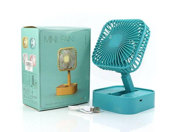 Вентилятор настільний Mini Fan JY-1129 USB Блакитний - фото 2