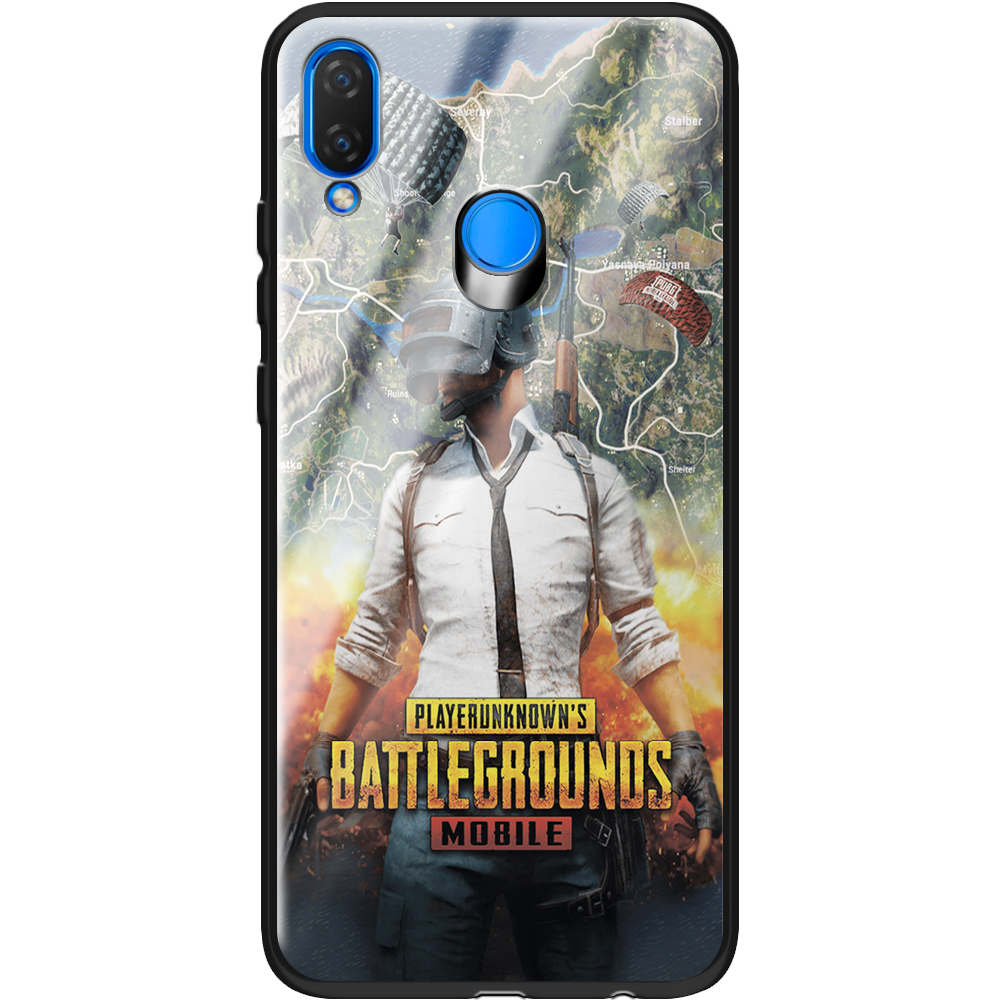 Чехол Boxface Huawei P Smart Plus PUBG Mobile Черный силикон со стеклом (34912-up2309-37724)