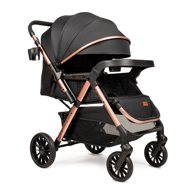 Коляска прогулочная Ninos Maxi 2 с опрокидывающейся ручкой Black/Gold (NM2025BG)