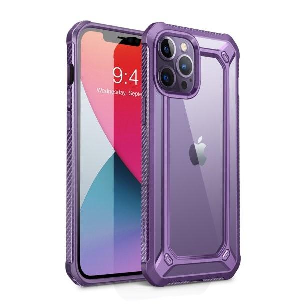 Противоударный чехол прозрачный i-Blason Exo для Iphone 12 Pro Max (6.7") Purple