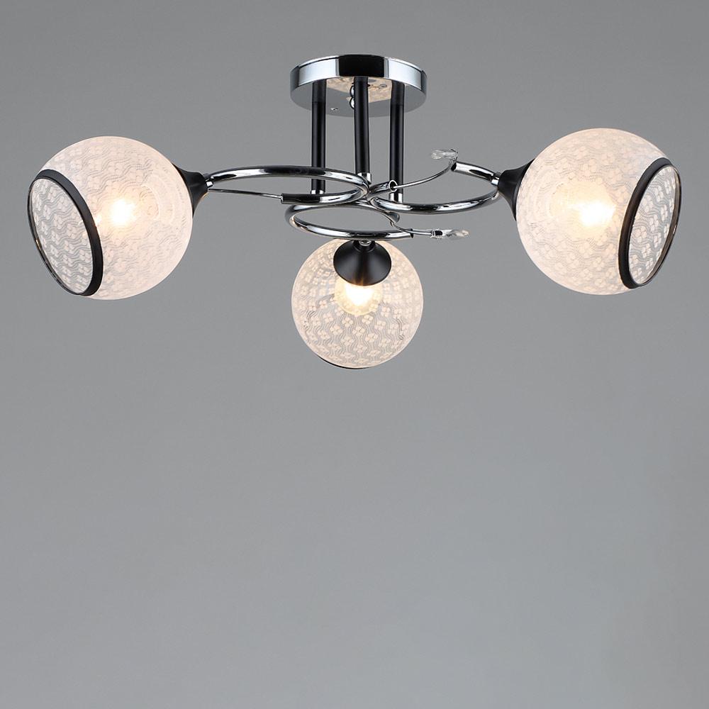 Люстра потолочная Light House SRS-19061/3 с узором Черный/Хром/Белый