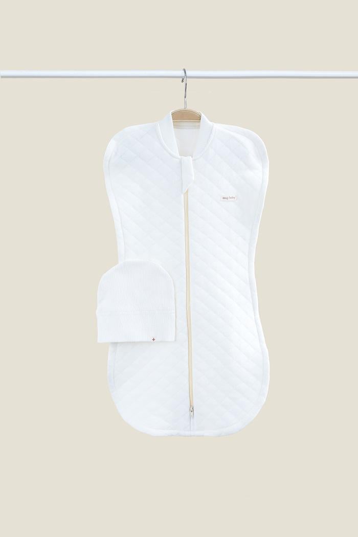 Пеленка-кокон с шапочкой Kappi MagBaby детская утепленная на молнии 3-6 мес. Молочный (4463)