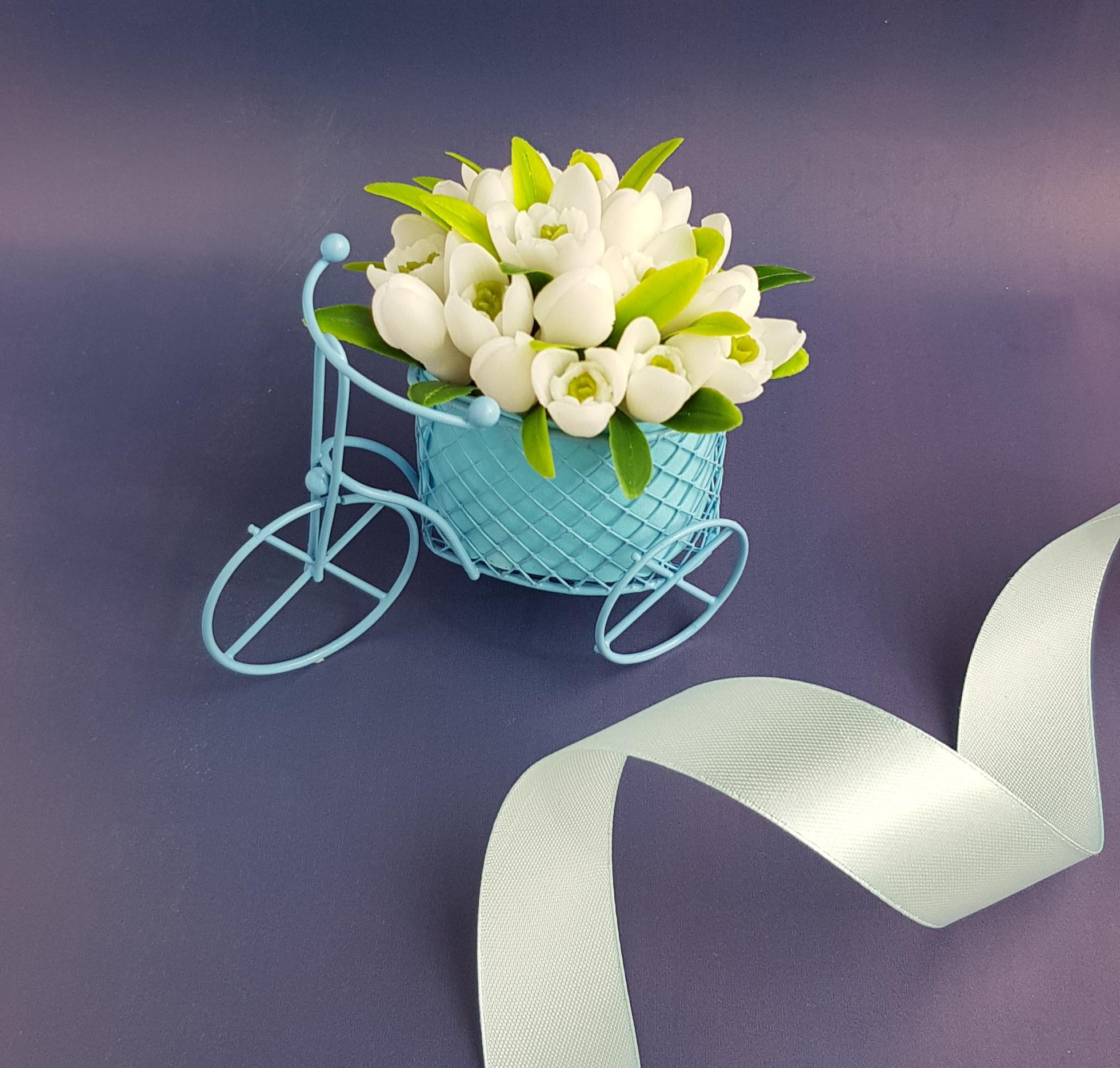 Мыло сувенирное Велосипед с подснежниками (AS00054)