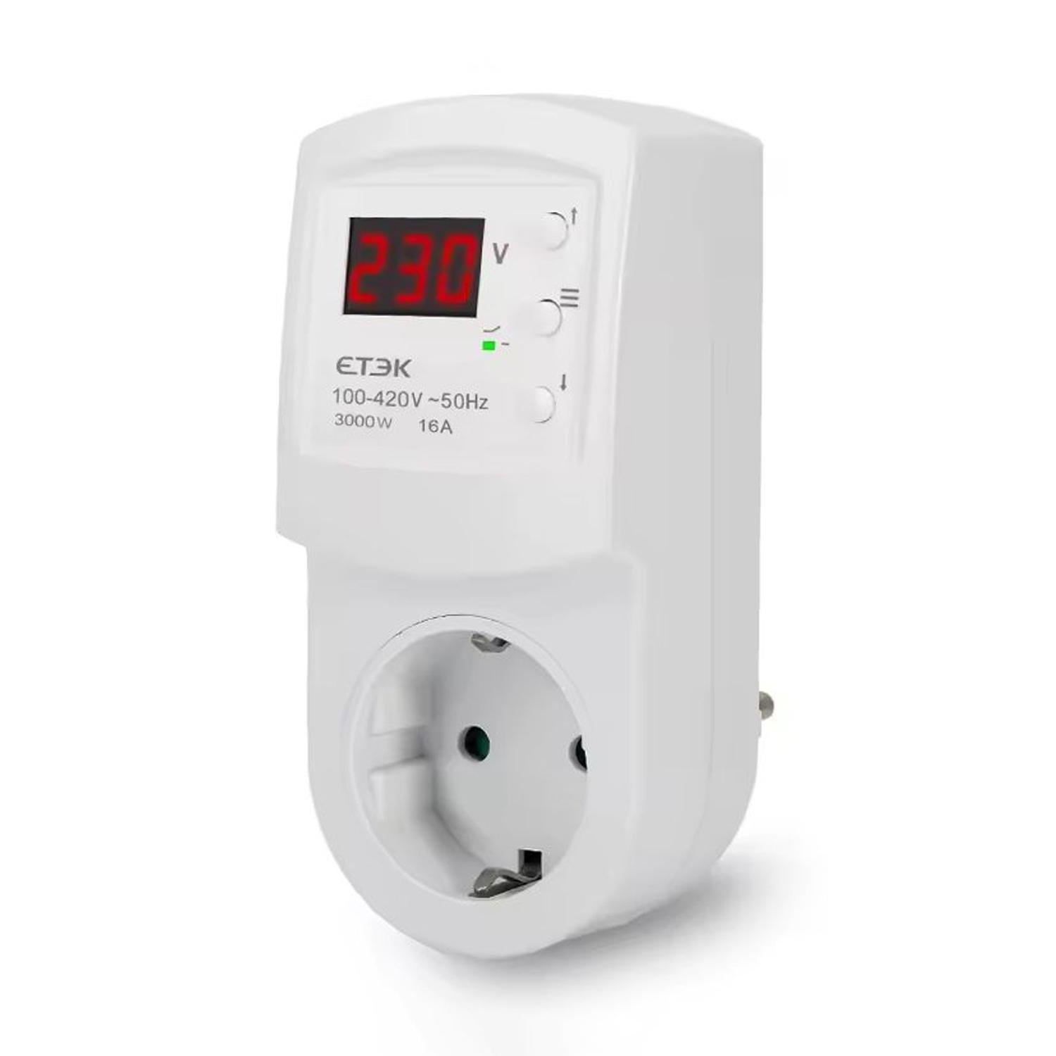 Реле напруги ETEK з термозахистом 16А 3000ВА (ETEK-16A) Реле напруги ETEK з термозахистом 16А 3000ВА (ETEK-16A)