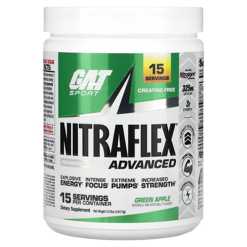 Предтренировочный комплекс GAT Nitraflex Advanced Green Apple green apple 142.5 г (00000038325)