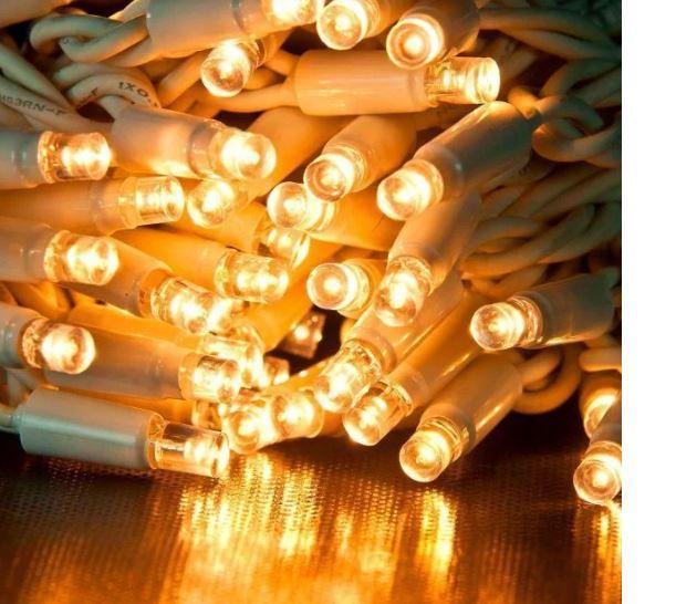 Гирлянда-дождик уличная ICE 120LED на белом кабеле 5,5 м Желтый (000045936)