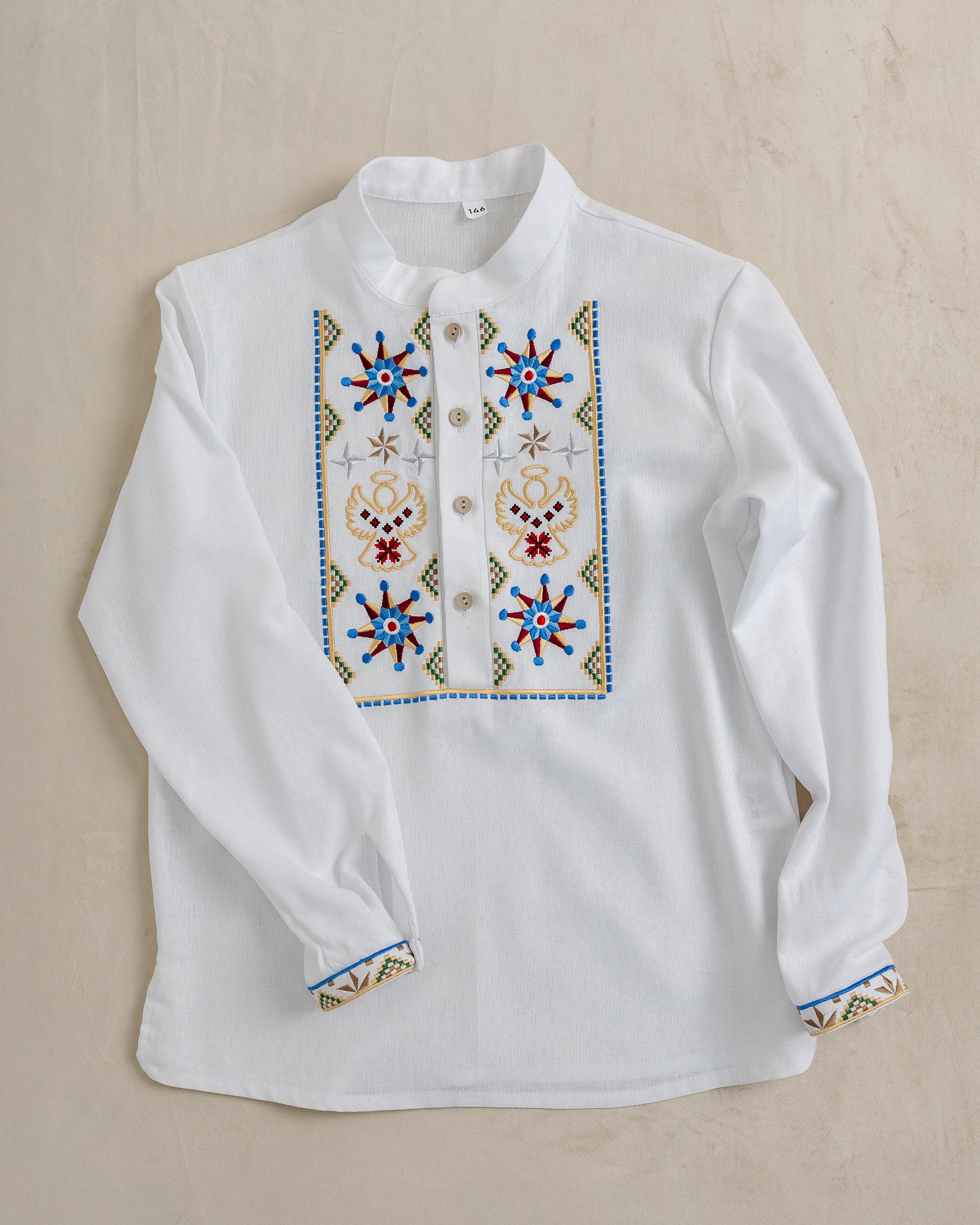 Вышиванка для мальчика Рождественская 134 см Белый (0002393-134) - фото 2 Вышиванка для мальчика Рождественская 134 см Белый (0002393-134) - фото 2