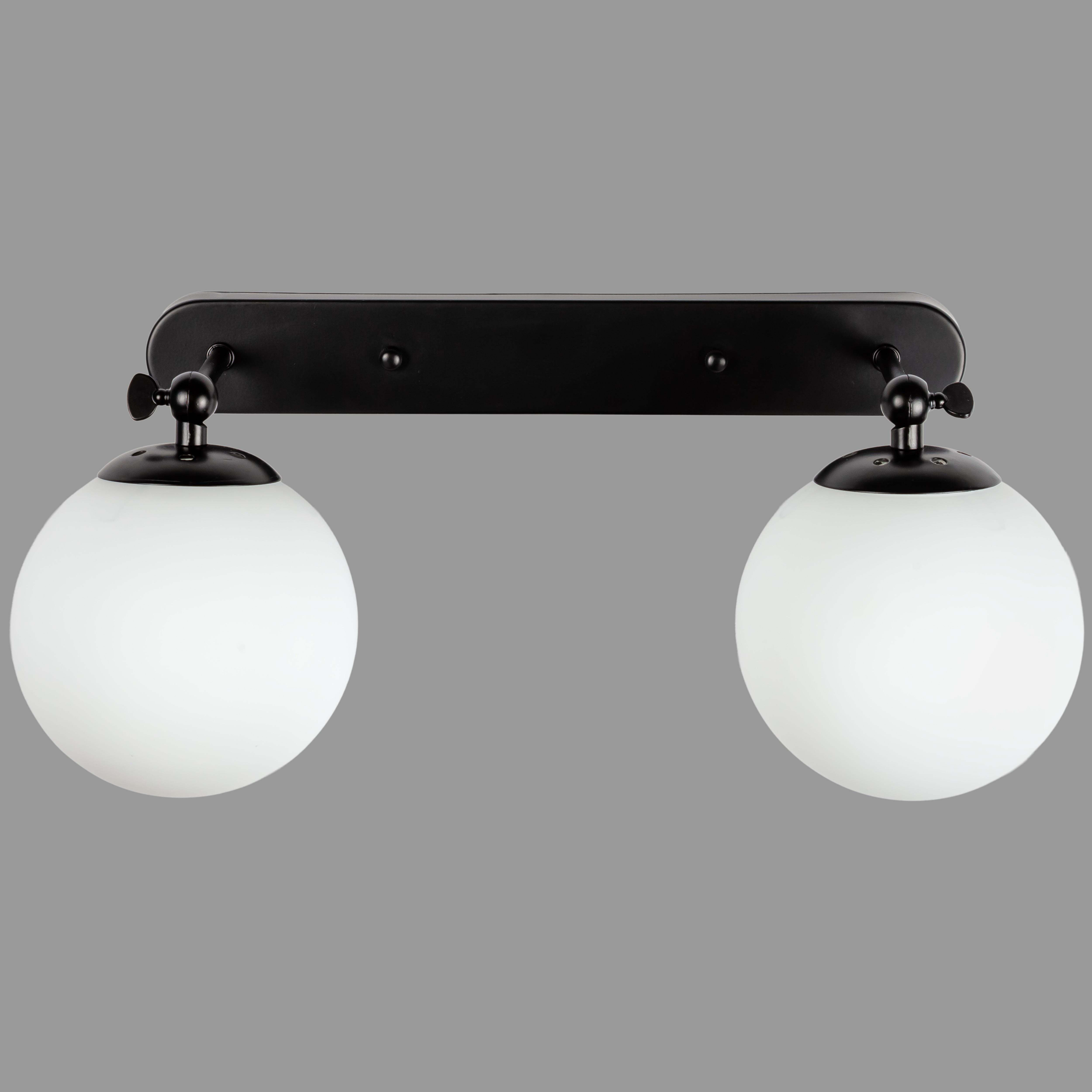 Светильник/бра настенный на 2 лампы Черный (56-WPR150F-2 BK+WH)