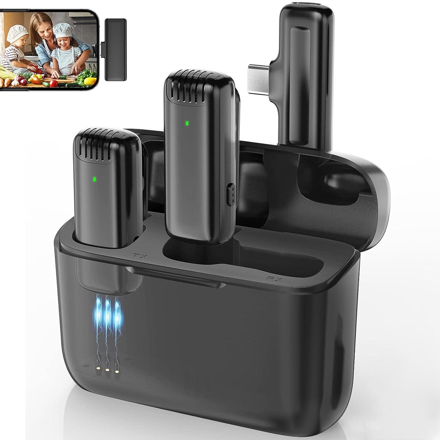 Микрофон двойной петличный Savetek P31-2 Type-C для смартфонов/беспроводной до 20 м с зарядным кейсом - фото 18