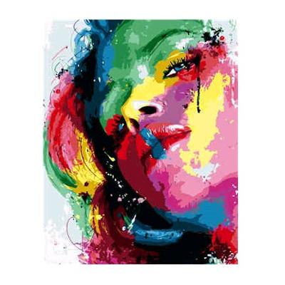 Набор для росписи по номерам Strateg Яркая девушка 40х50 см (VA-0687-mt)