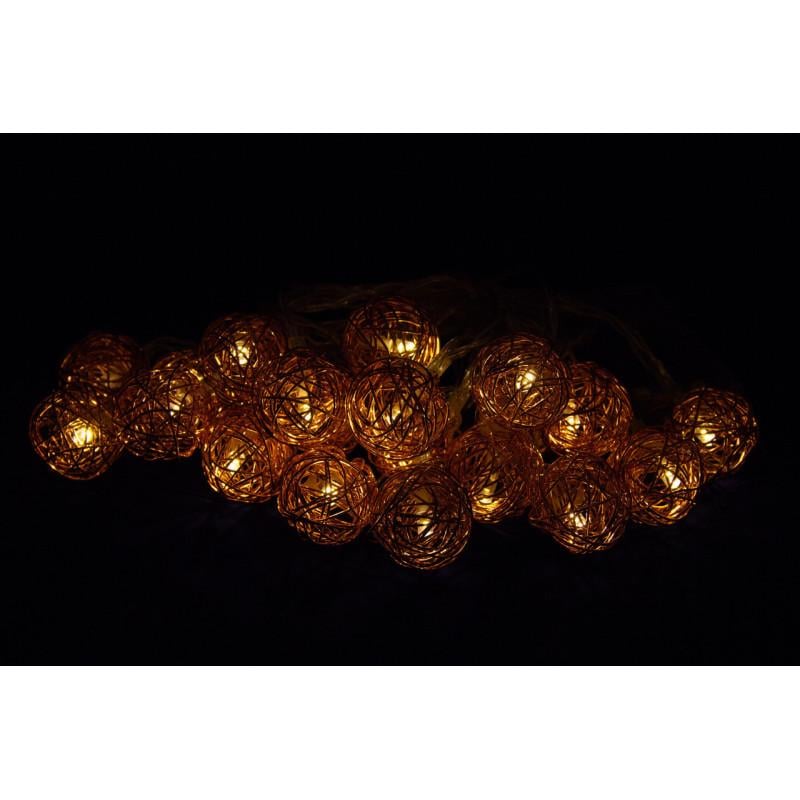 Гирлянда в виде шаров на батарейках 20LED теплый белый IP20 (652433)