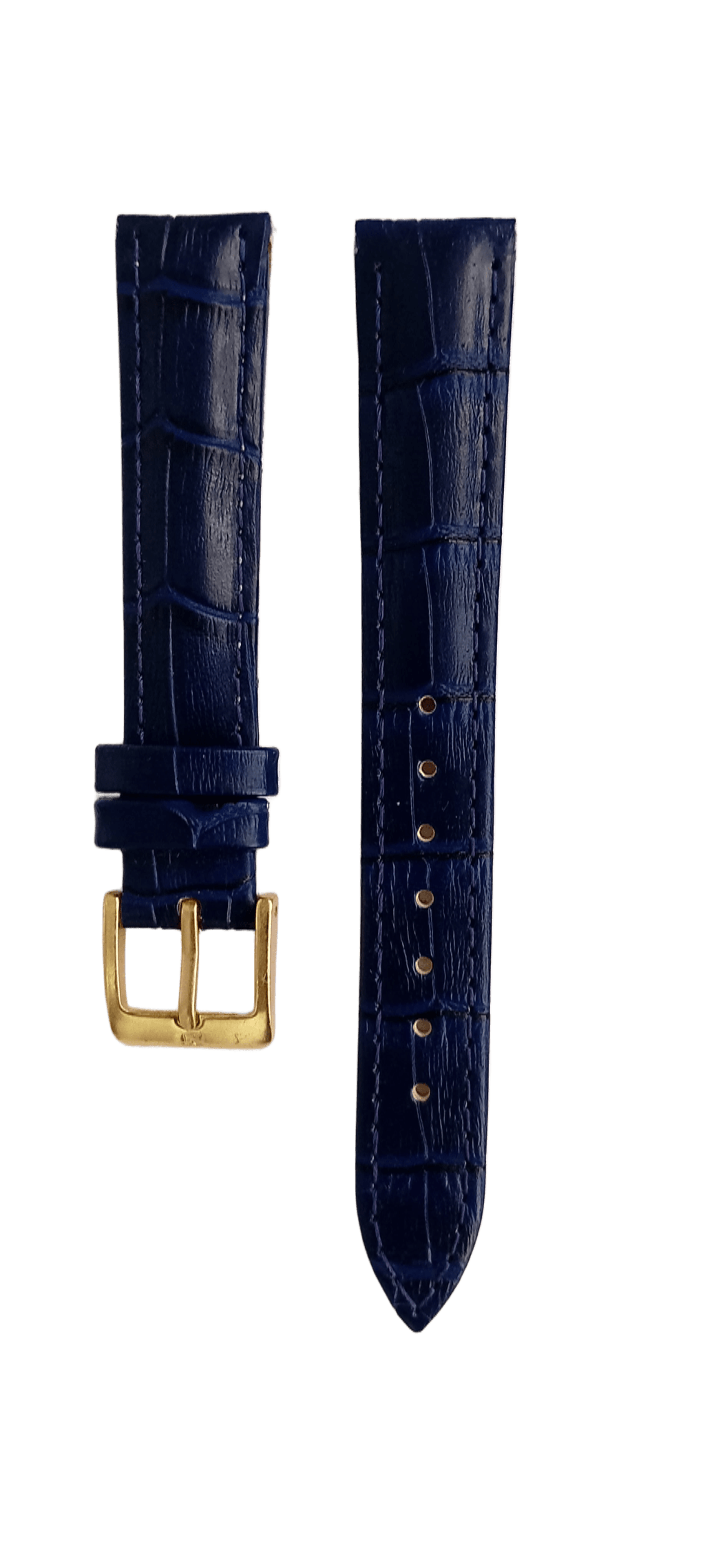 Ремешок для часов кожаный крокодил 16х170 мм Синий (2459В)