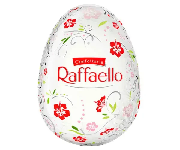 Пасхальне яйце Raffaello із білого шоколаду 100 г (2526560623)