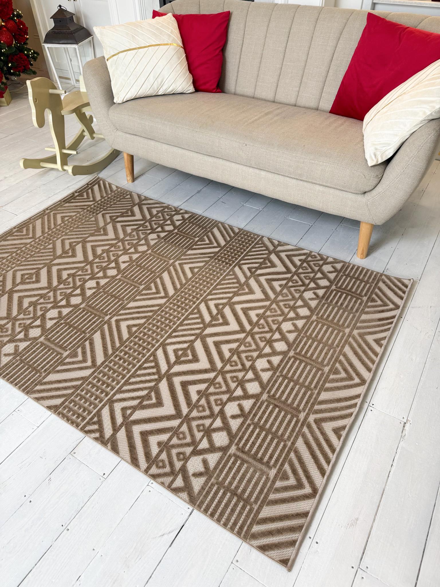 Килим прямокутний абстрактний 100х200 см Коричневий