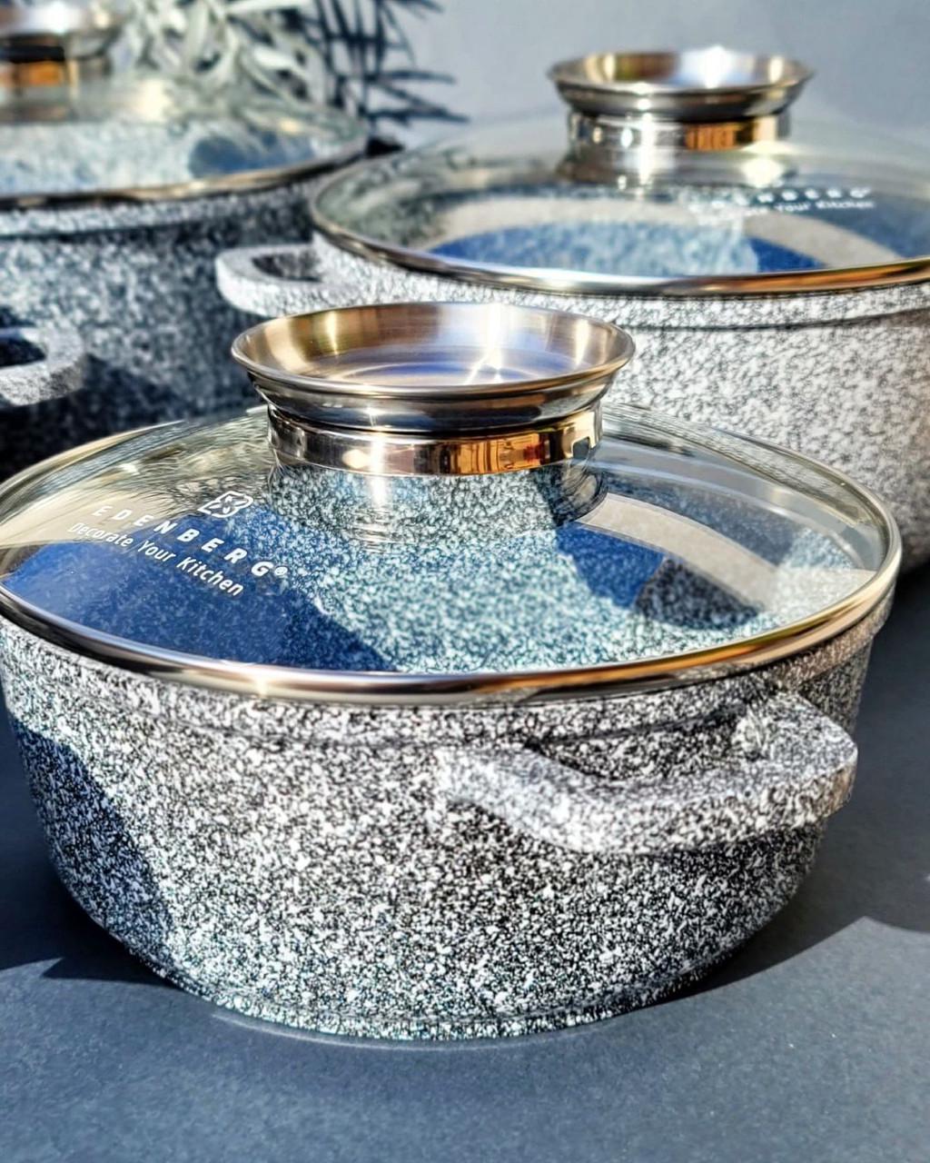 Набір каструль для індукційних плит з гранітним покриттям Edenberg EB-8144 12 пр. - фото 5 Набір каструль для індукційних плит з гранітним покриттям Edenberg EB-8144 12 пр. - фото 5