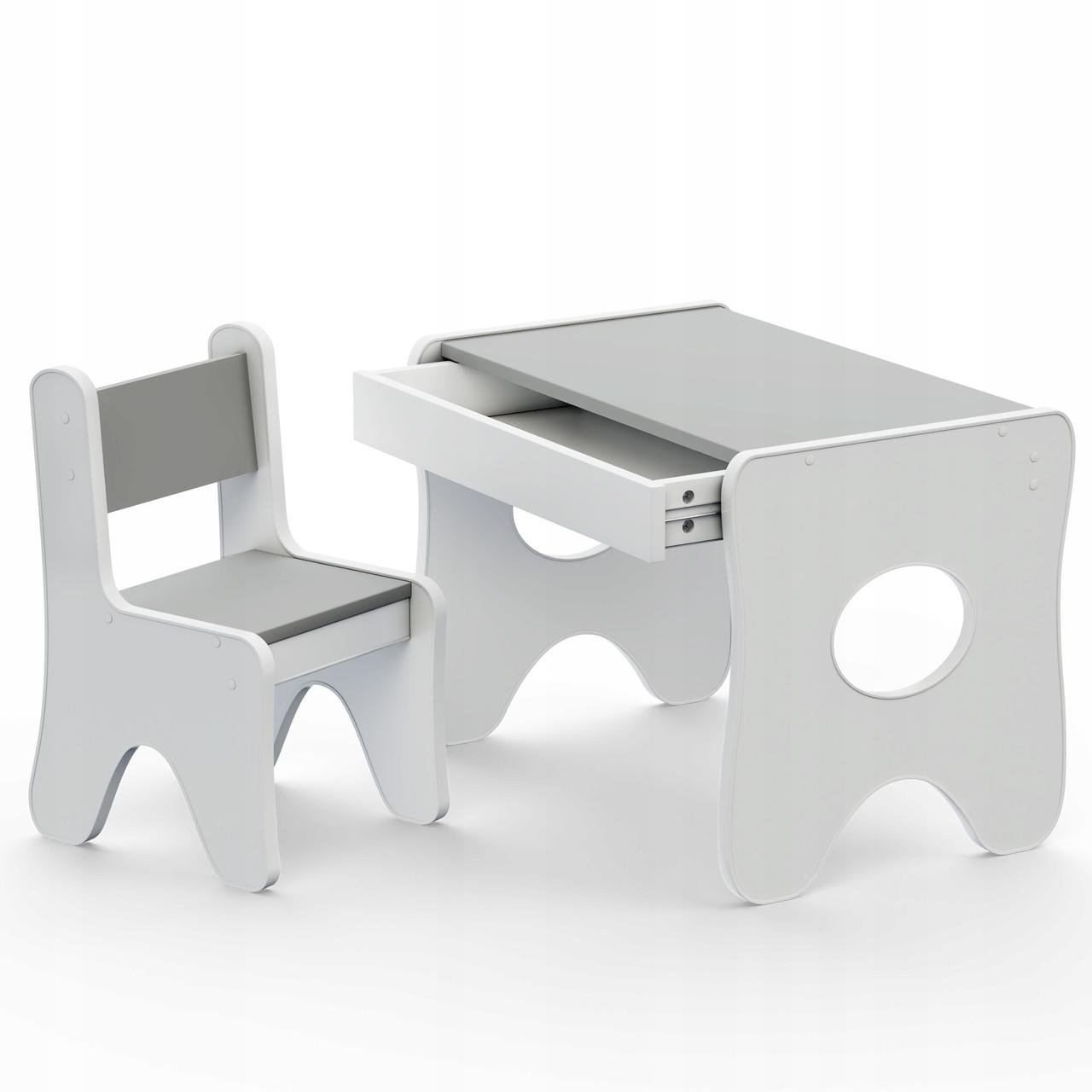 Стільчик для дитячої кімнати 55х37х33 см см Білий з сірим - фото 9 Стільчик для дитячої кімнати 55х37х33 см см Білий з сірим - фото 9