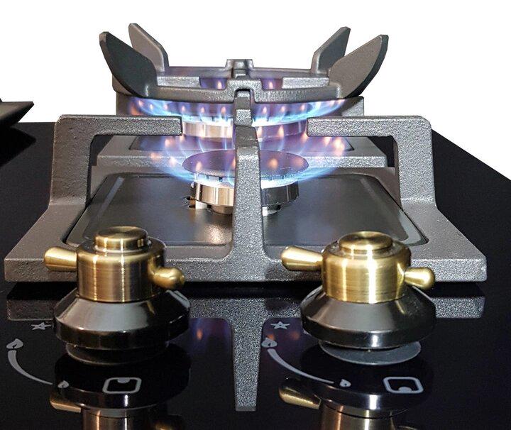 Варочная поверхность комбинированная газово-индукционная Luxor GI 67 DL Retro Booster с металлическим уголком для подключения Черный (13312148) - фото 4 Варочная поверхность комбинированная газово-индукционная Luxor GI 67 DL Retro Booster с металлическим уголком для подключения Черный (13312148) - фото 4