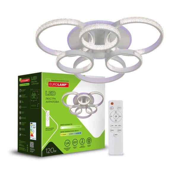 Люстра LED Eurolamp акриловая 120W 3000-6500K Белый (35888691)