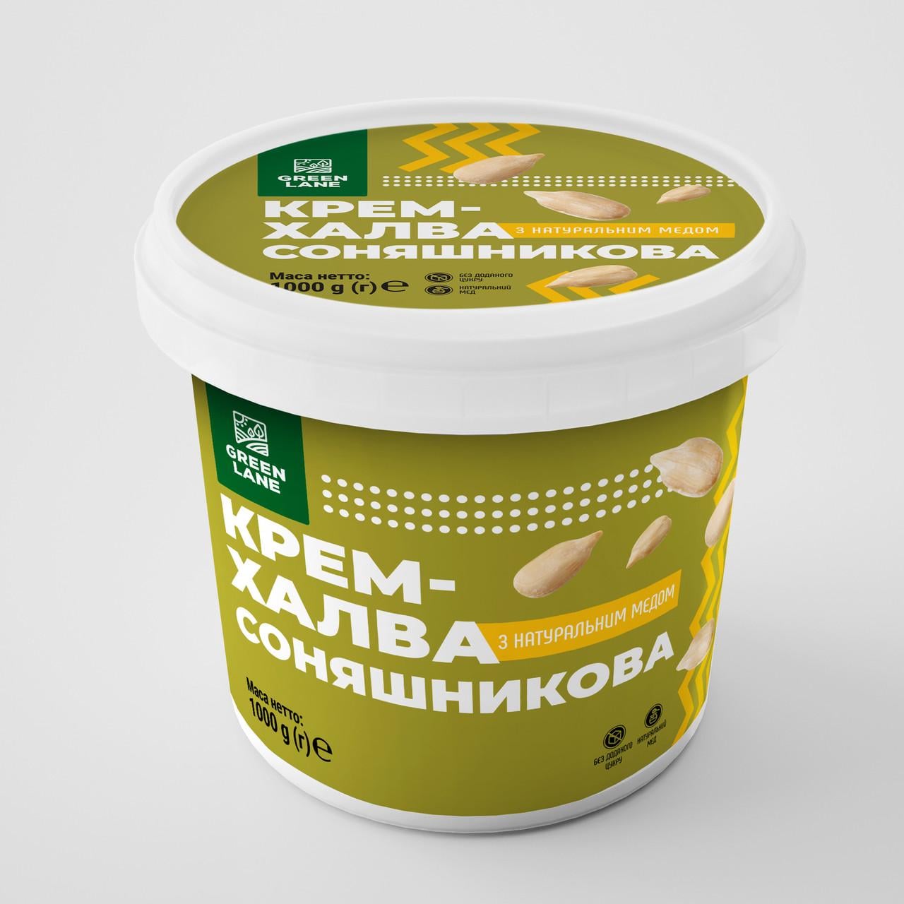 Паста з насіння соняшника Green Lane з медом та морською сіллю 1000 г (653303) Паста з насіння соняшника Green Lane з медом та морською сіллю 1000 г (653303)