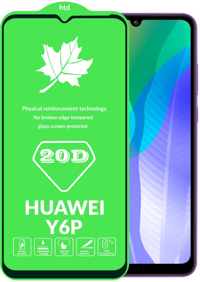 Защитное стекло 20D Glass для Huawei Y6p большой радиус (15786)
