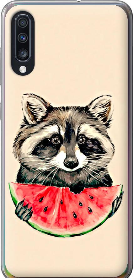 Чехол на Samsung Galaxy A70 2019 A705F Енотик с арбузом (4605u-1675-42517)