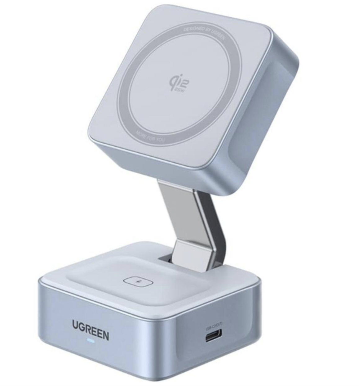 Зарядное устройство UGREEN 2in1 MagSafe Qi2 25W Ultra-Fast для iPhone 12-17 Series