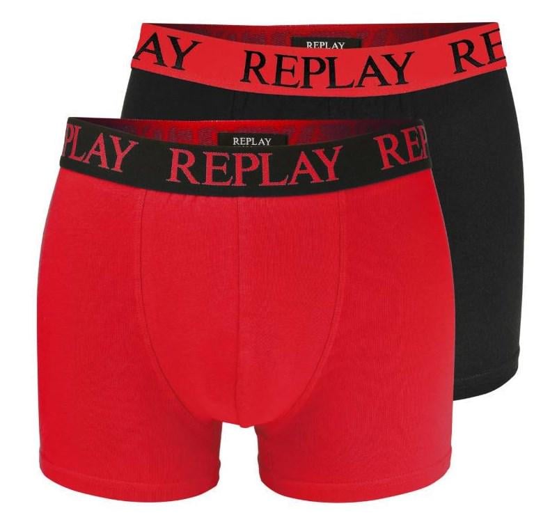 Трусы боксеры мужские анатомические Replay 2 шт. L Черный/Красный (7575754) - фото 1 Трусы боксеры мужские анатомические Replay 2 шт. L Черный/Красный (7575754) - фото 1