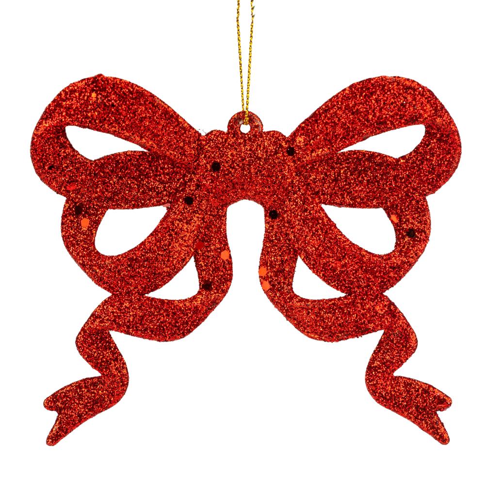 Іграшка на ялинку Elisey Блискучий бантик 12 см Червоний (NH-106-K-100)