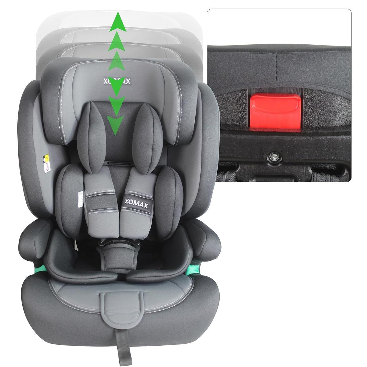 Кресло детское XOMAX LM238 с Isofix I 9-36 кг группа 1/2/3 Серый - фото 5