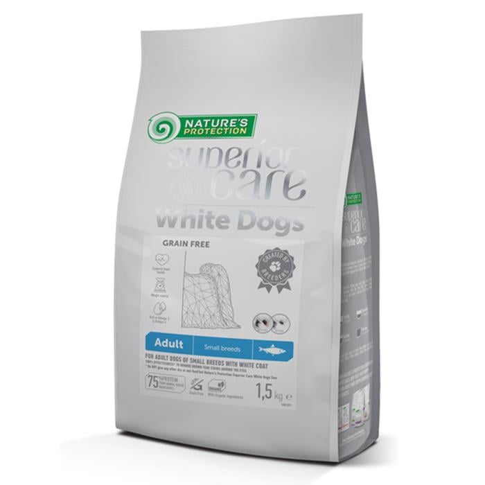 Корм сухий Nature's Protection Superior Care Dogs GF Herring Adult Small для дорослих білошерстих собак малих порід з оселедцем 10 кг (NPSC47440)
