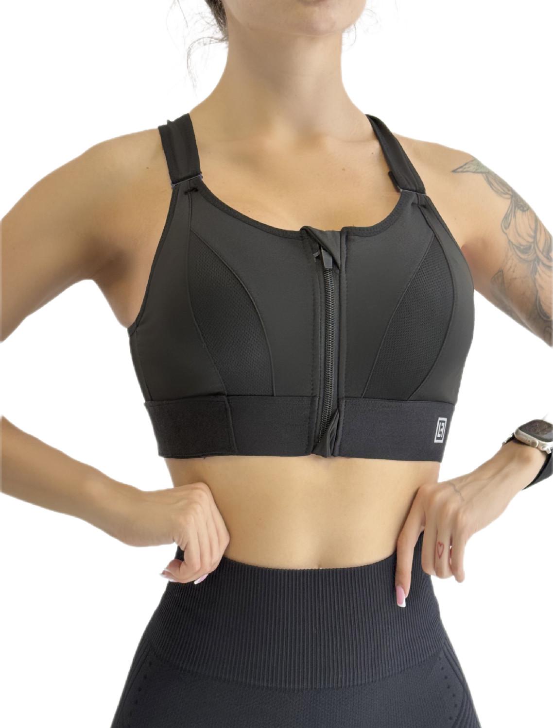 Топ спортивный для фитнеса LILAFIT на молнии пуш ап с утяжками L Черный (LFB000035) Топ спортивный для фитнеса LILAFIT на молнии пуш ап с утяжками L Черный (LFB000035)