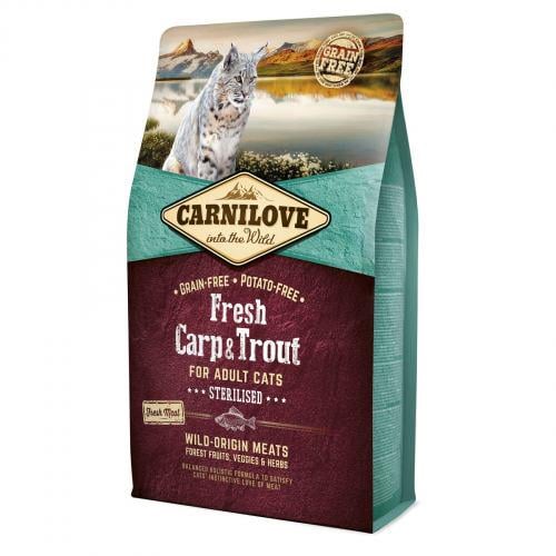 Корм для стерилизованных кошек сухой Carnilove Cat Fresh Carp & Trout Sterilised for с карпом и форелью 2 кг (170877)