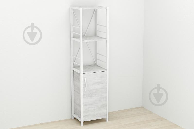 Этажерка 3/34 Ferrum-decor Серии Конект с тумбой  144x34x28 Белый ДСП Урбан Лайт (FD1013)