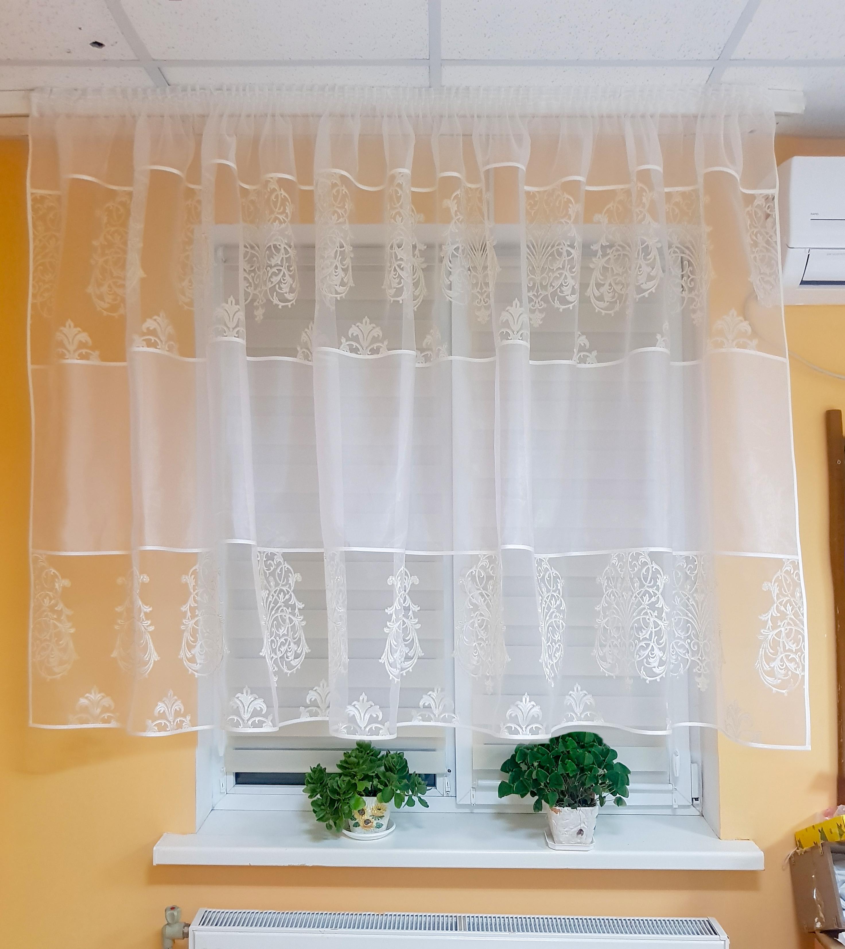 Тюль до подоконника Firanka Дамаск карниз 200 см Белый (20_6а)