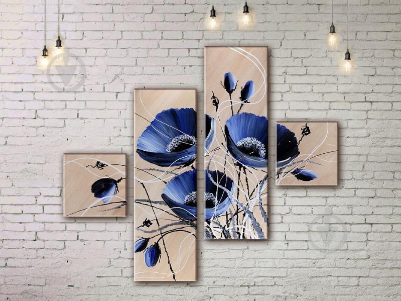 Модульная картина акрилом цветы ArtStar MHM17_4_300 размер 100 х 120 см